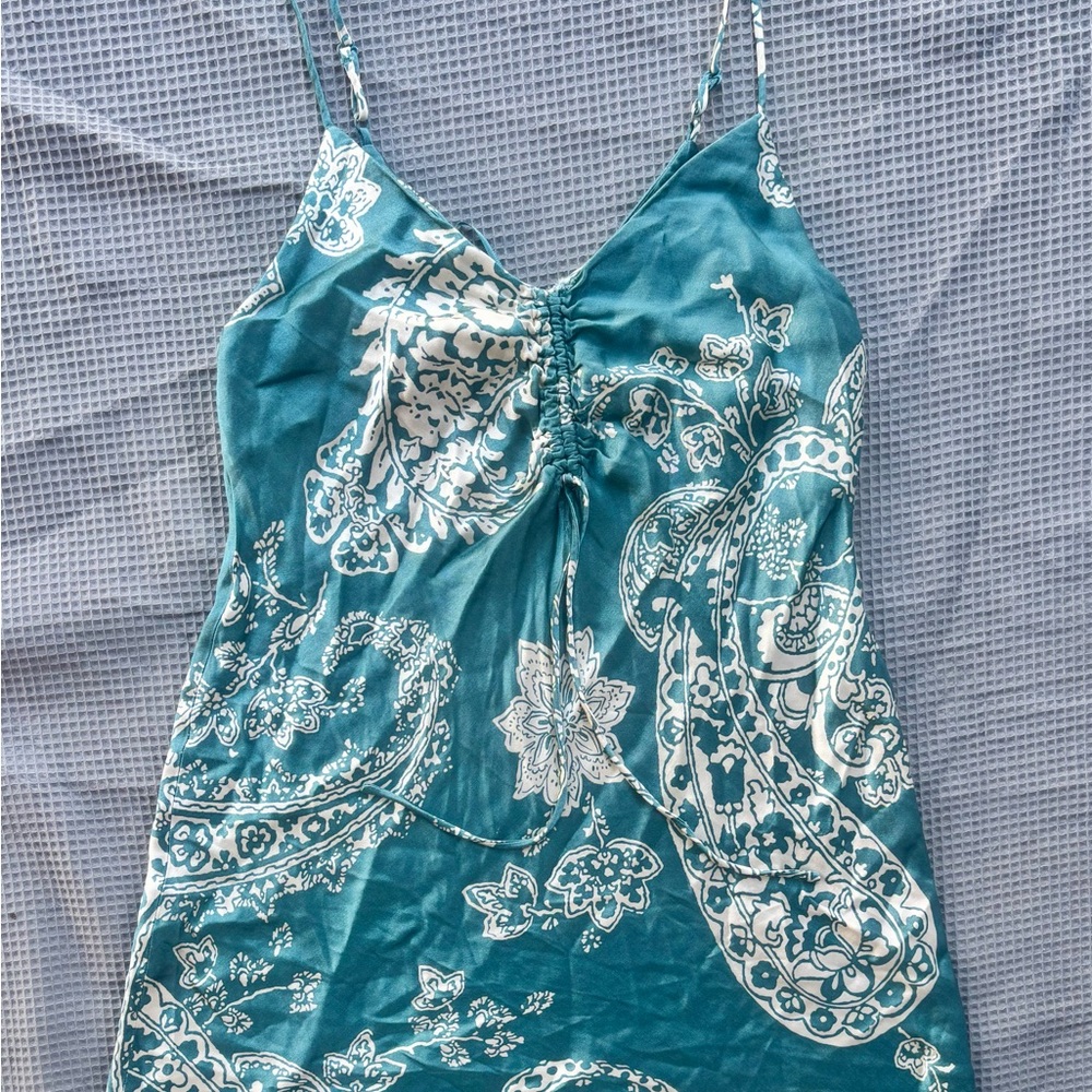 Zara Teal and White Paisley Camisole